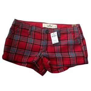 Hollister wool blend plaid shorts